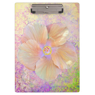 Hibiscus tropical flower pink gold purple cute clipboard