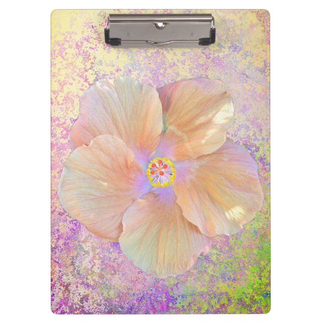 Hibiscus tropical flower pink gold purple cute clipboard (Front)