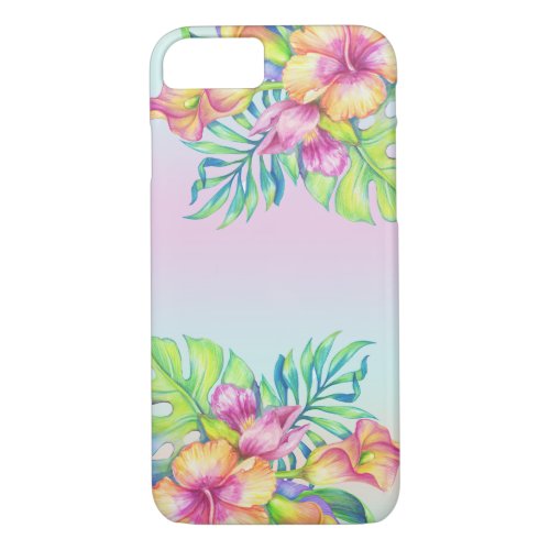 Hibiscus  Tropical Flowers Bouquet iPhone 87 Case