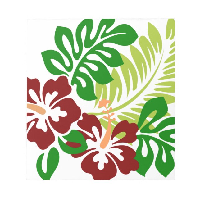 Hibiscus Tropical Flowers Notepad (Front)