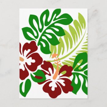 Hibiscus Tropical Flowers Postcard by GreatDrawings at Zazzle