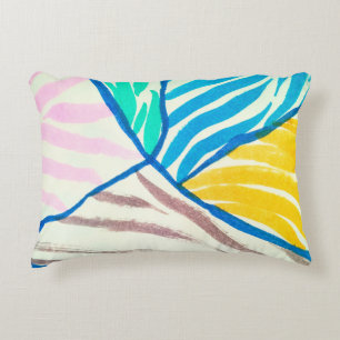 Hibiscus tropical leaves hawaiian ornament wallpap accent pillow