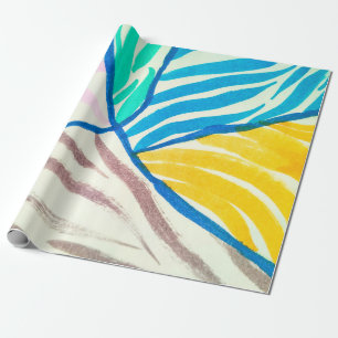 Hibiscus tropical leaves hawaiian ornament wallpap wrapping paper