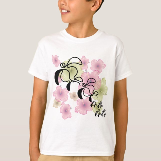 Hibiscus-Turtle-Family T-Shirt (Front)