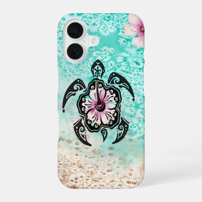 Hibiscus Turtle Iphone Case (Back)