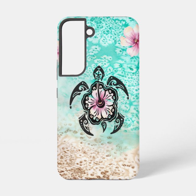 Hibiscus Turtle Samsung Galaxy Case (Back)
