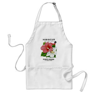 Hibiscus Vintage Seed Packet Adult Apron