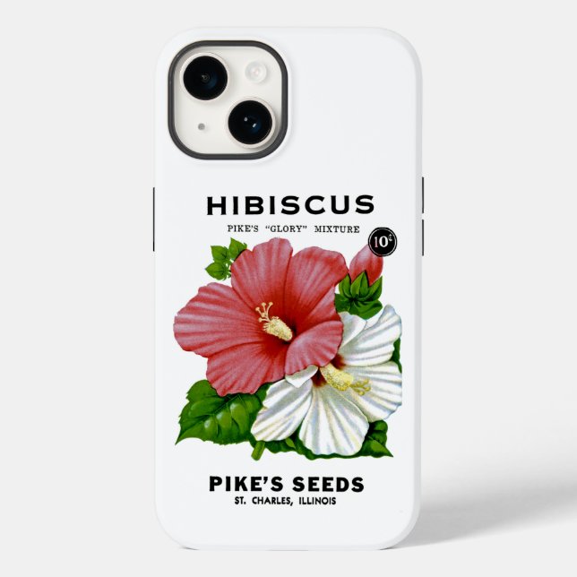 Hibiscus Vintage Seed Packet Case-Mate iPhone Case (Back)