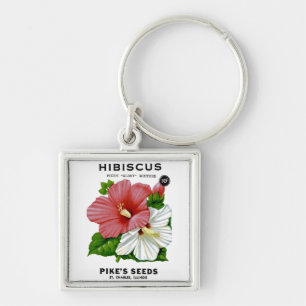 Hibiscus Vintage Seed Packet Keychain