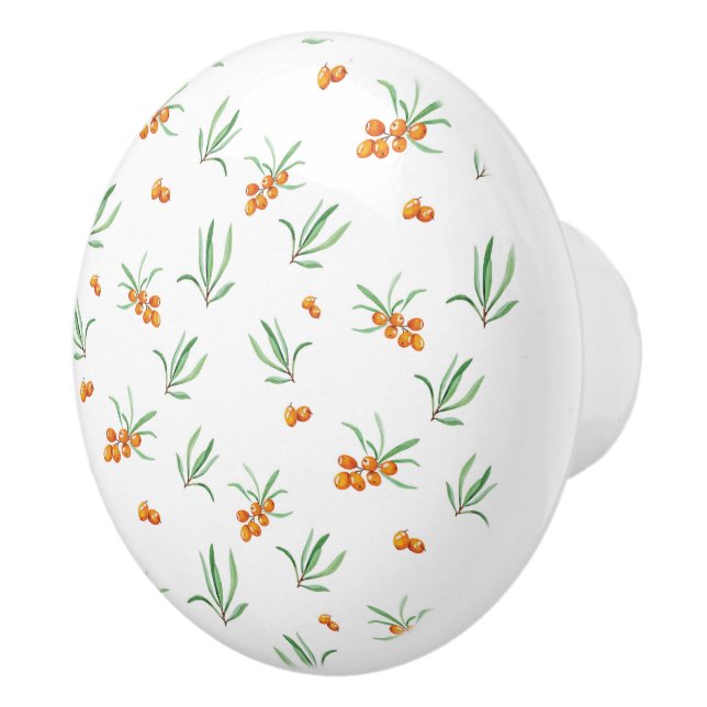 Hibiscus Watercolor Botanical Blooming Seamless Ceramic Knob (Right)