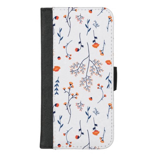 Hibiscus Watercolor Botanical Blooming Seamless iPhone 87 Plus Wallet Case