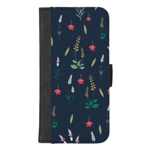 Hibiscus Watercolor Botanical Blooming Seamless iPhone 87 Plus Wallet Case