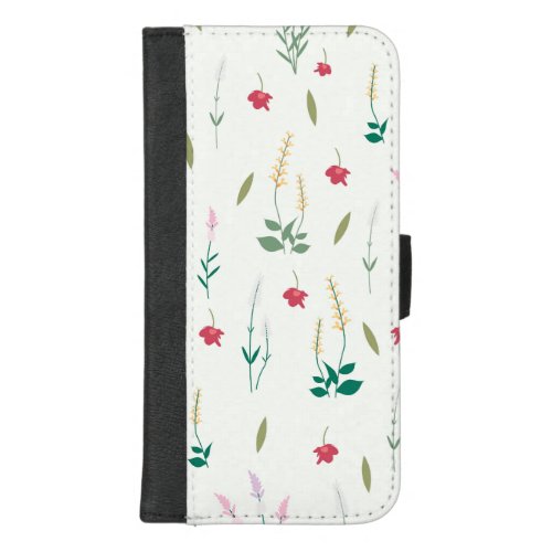 Hibiscus Watercolor Botanical Blooming Seamless iPhone 87 Plus Wallet Case