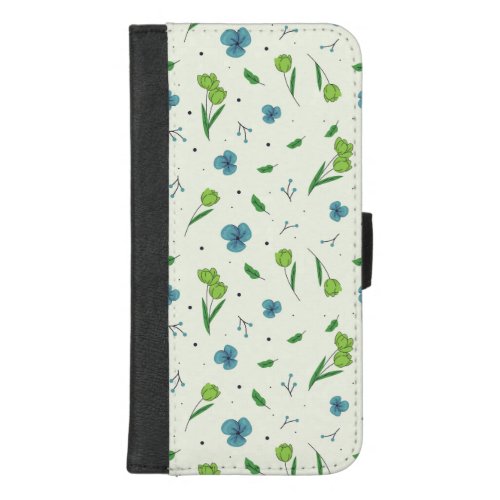 Hibiscus Watercolor Botanical Blooming Seamless iPhone 87 Plus Wallet Case