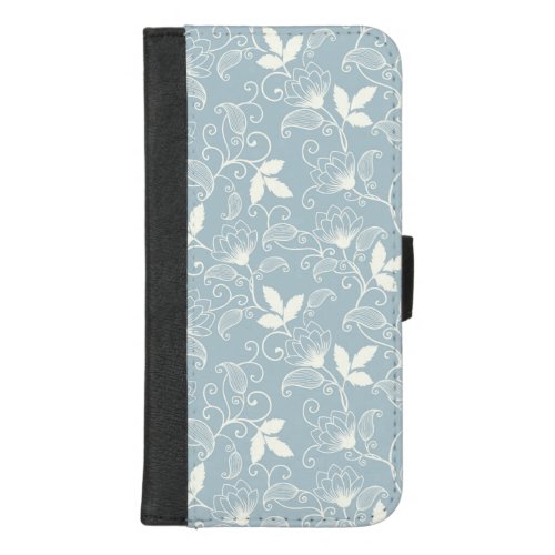 Hibiscus Watercolor Botanical Blooming Seamless iPhone 87 Plus Wallet Case