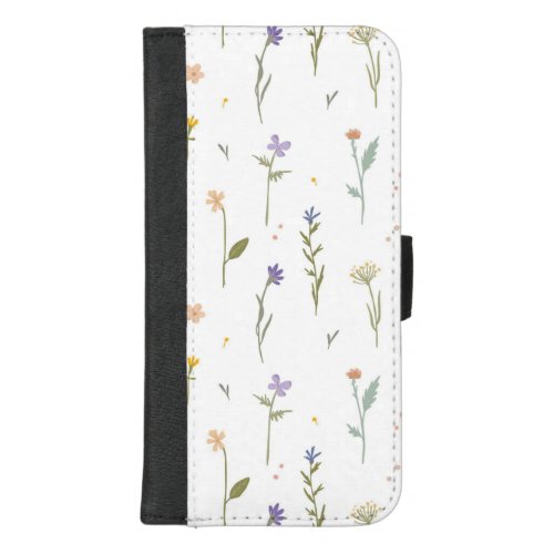 Hibiscus Watercolor Botanical Blooming Seamless iPhone 87 Plus Wallet Case