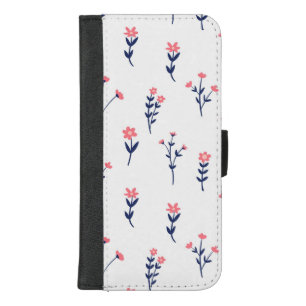 Hibiscus Watercolor Botanical Blooming Seamless iPhone 8/7 Plus Wallet Case