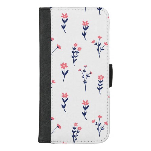 Hibiscus Watercolor Botanical Blooming Seamless iPhone 87 Plus Wallet Case