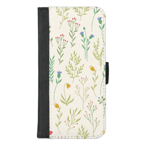 Hibiscus Watercolor Botanical Blooming Seamless iPhone 87 Plus Wallet Case