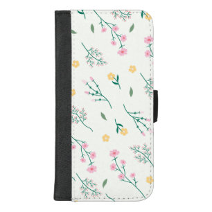 Hibiscus Watercolor Botanical Blooming Seamless iPhone 8/7 Plus Wallet Case