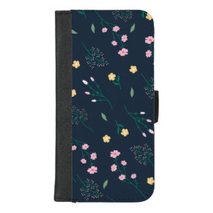 Hibiscus Watercolor Botanical Blooming Seamless iPhone 8/7 Plus Wallet Case