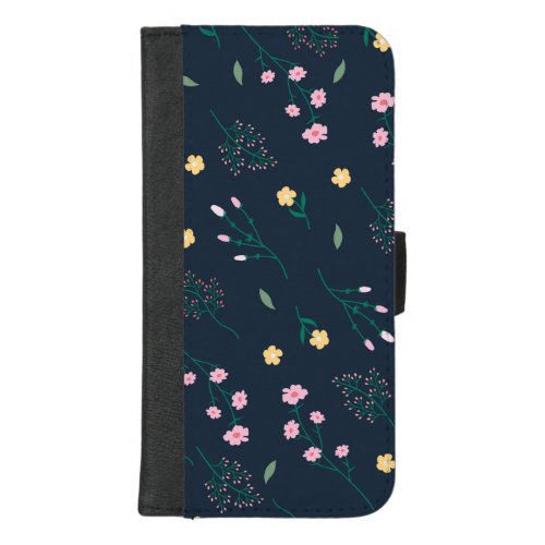 Hibiscus Watercolor Botanical Blooming Seamless iPhone 87 Plus Wallet Case