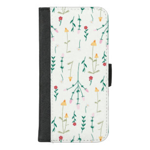 Hibiscus Watercolor Botanical Blooming Seamless iPhone 8/7 Plus Wallet Case