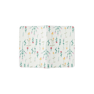 Hibiscus Watercolor Botanical Blooming Seamless Passport Holder