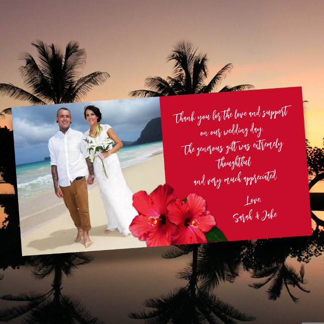 Hibiscus Wedding Photo Budget Thank You Cards (Creator Uploaded)