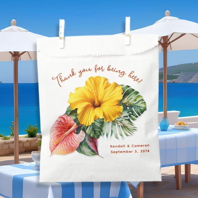 Hibiscus Wedding Thank You Favor Bags (Creator Uploaded)