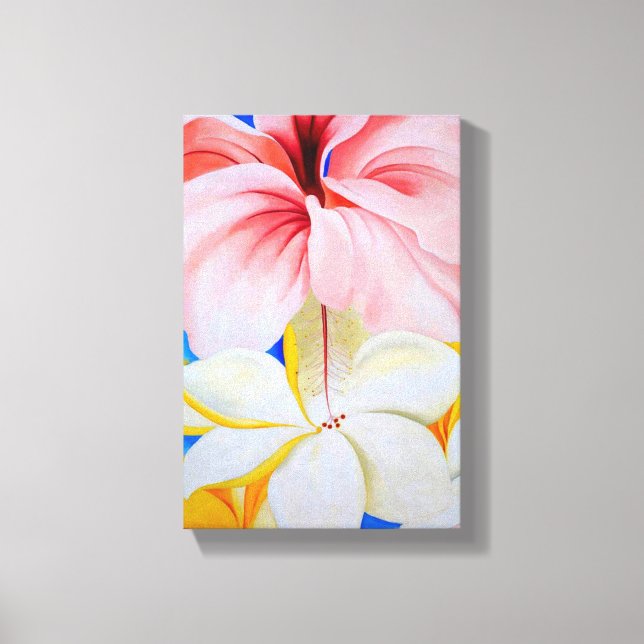 Hibiscus with Plumeria Canvas Print (Front)