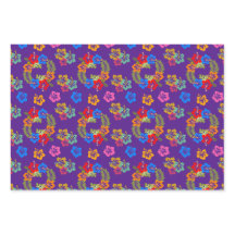 Hibiscus Wrapping Paper Flat Sheet Set of 3