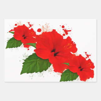 Hibiscus wrapping Papper Paper Sheets