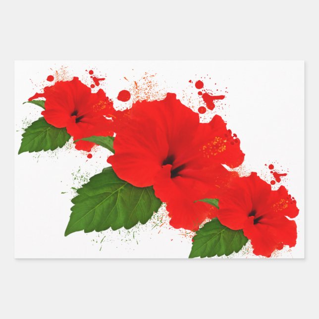 Hibiscus wrapping Papper Wrapping Paper Sheets (Front)