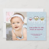 Hiboux Chilling carte de photo de vacances (Front)