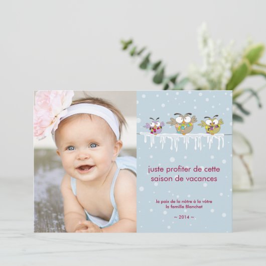 Hiboux Chilling carte de photo de vacances (Standing Front)