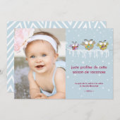 Hiboux Chilling carte de photo de vacances (Front/Back)