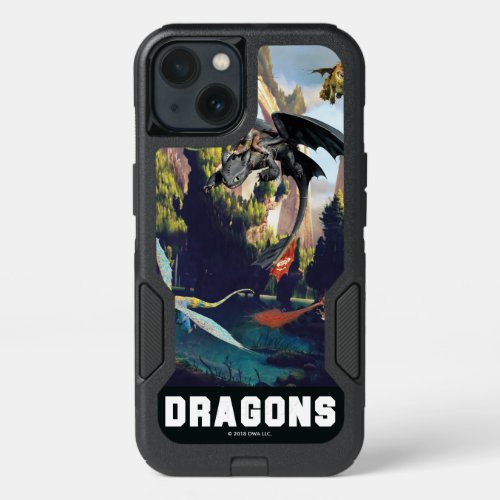 Hiccup and Dragons Flying Over Island Forest iPhone 13 Case