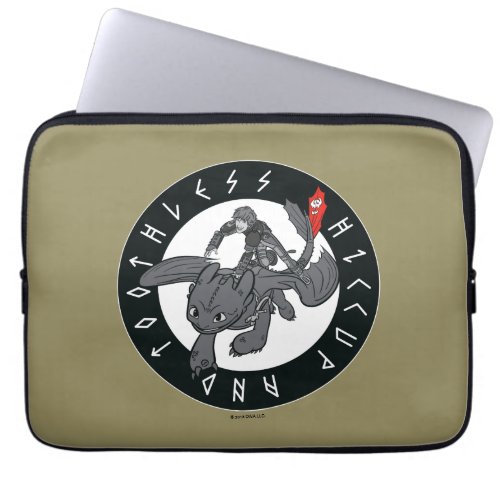 Hiccup And Toothless Runic Icon Laptop Sleeve