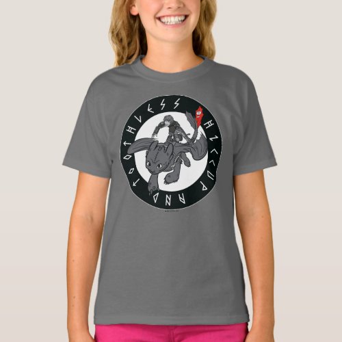 Hiccup And Toothless Runic Icon T_Shirt