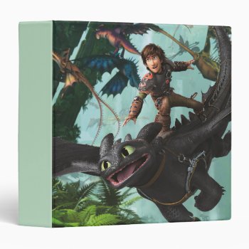 Hiccup Riding Toothless "dragon Rider" Scene 3 Ring Binder by howtotrainyourdragon at Zazzle