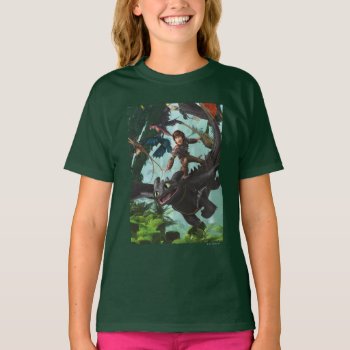 Hiccup Riding Toothless "dragon Rider" Scene T-shirt by howtotrainyourdragon at Zazzle