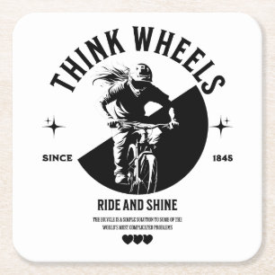 Hich Contrast Biking Image on Coaster