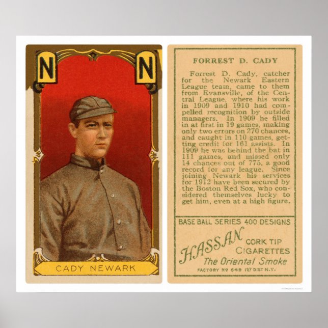 Hick Cady Newark Baseball 1911 Poster (Front)