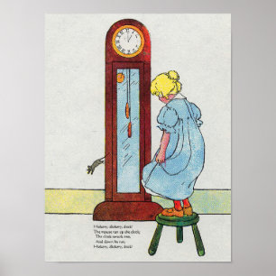 Hickory, Dickory, Dock Mother Goose Nursery Rhyme Poster