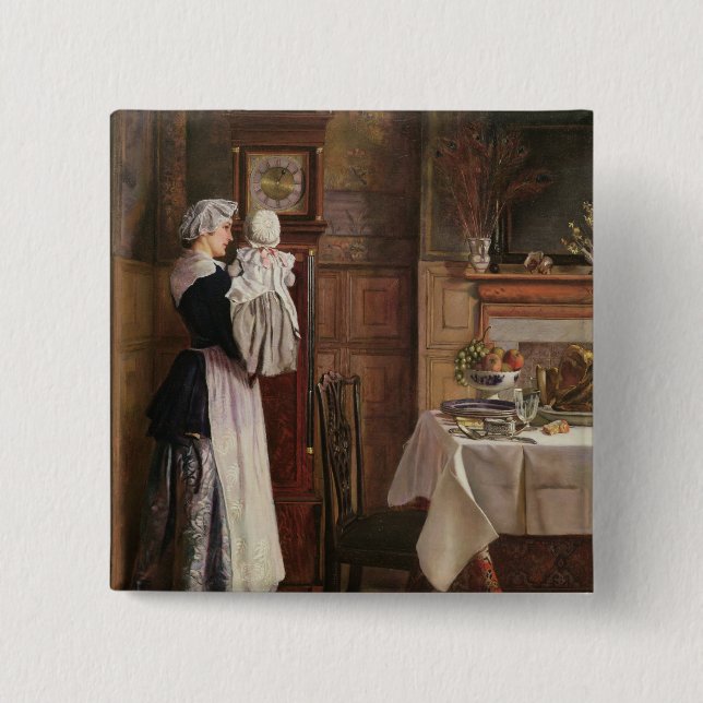 Hickory, Dickory, Dock Pinback Button (Front)