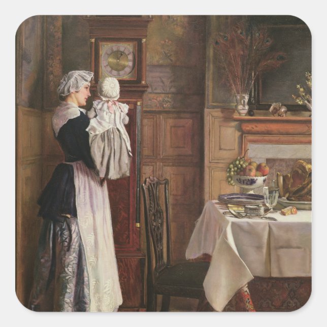 Hickory, Dickory, Dock Square Sticker (Front)