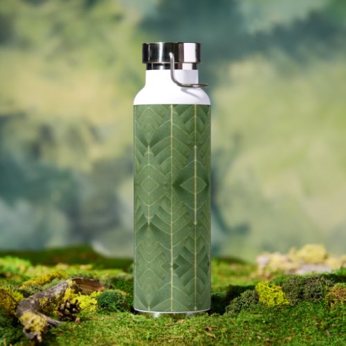 Hickory leaf diamond pattern insulated water bottle