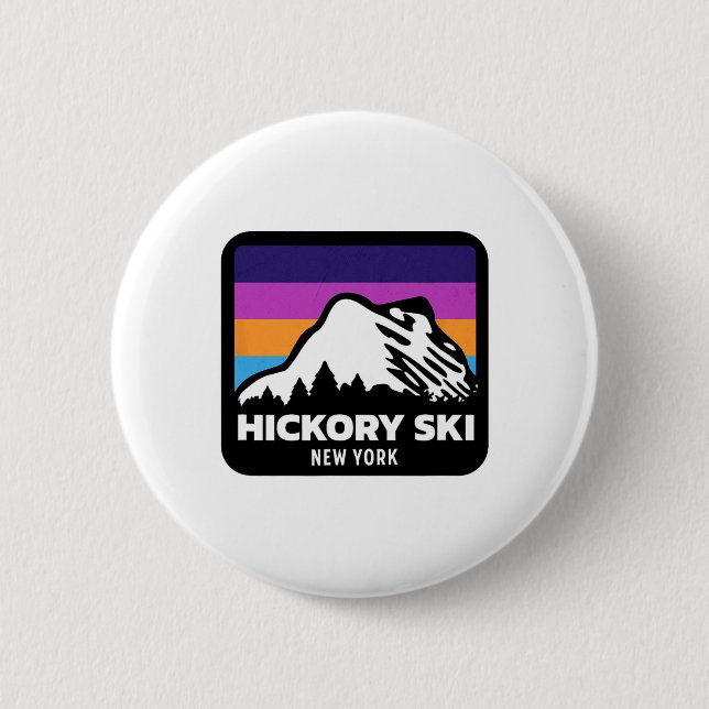 Hickory Ski New York Skiing Snowboarding Family Tr Button (Front)