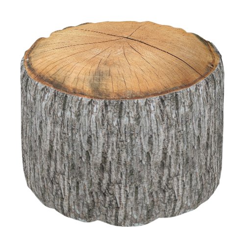 Hickory stump log pouf